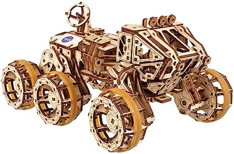 UGEARS Manned Mars Rover - Wooden Model Car Kit - 3D Wooden Models to Build for Adults - 3D Wooden Puzzle Set - All-Terrain 6x6 Drive Mars Rover UGEARS