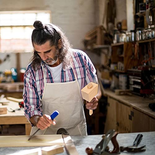 DIRBUY 2 Pcs Wooden Mallet - 9.6 Inch Wooden Mallet Woodworking - 7oz Soild Beech Wood Mallet - Wood Carving Mallet Suitable for Damage-Free Striking DIRBUY