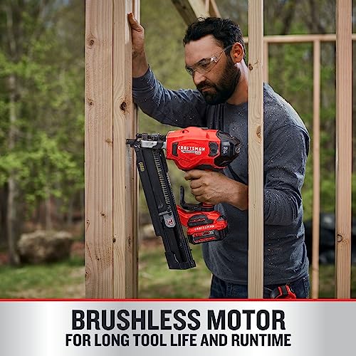 CRAFTSMAN V20 Cordless Framing Nailer, Nail Gun, 21 Degree, up to 3-1/4 inch Nails, Bare Tool Only (CMCN621PLB) - WoodArtSupply