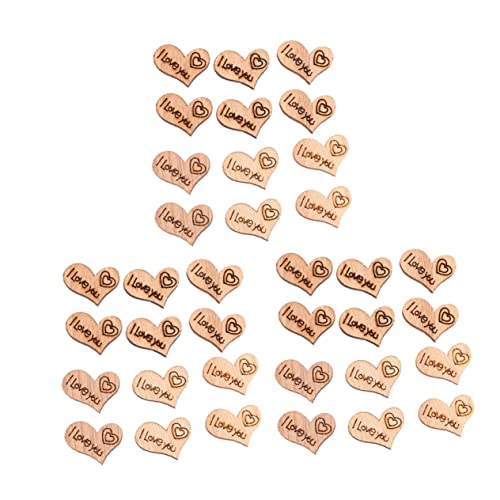 Yardenfun 200pcs Heart Shaped Wood Chips Wooden Embellishments Wood Heart Guest Book Heart Charm Unfinished Wooden Heart Cutouts Wood Discs for - WoodArtSupply