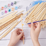 OLYCRAFT 100PCS 8×1/4 Inch Natural Wood Dowel Rods 7.87 Inch Long Bamboo Craft Sticks Round Unfinished Wood Sticks for Arts Crafts and DIY Projects OLYCRAFT