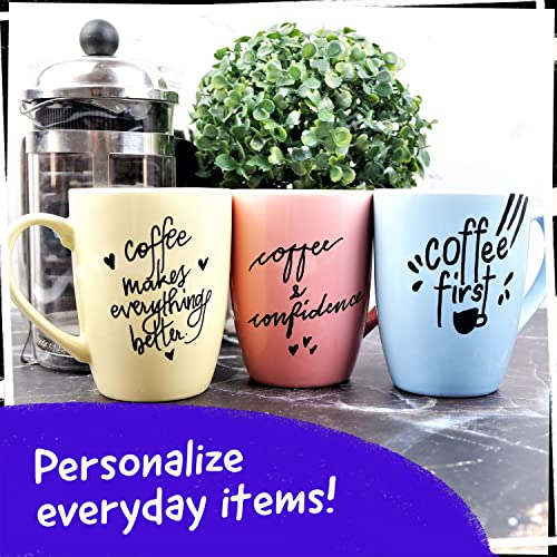 Funcils 5 Acrylic Black Paint Pen - Fine Tip, Thin Point & Jumbo Pens (1mm, 3mm, 6mm, 10mm, 15mm) - Black Paint Marker for Plastic, Canvas, Wood, Funcils