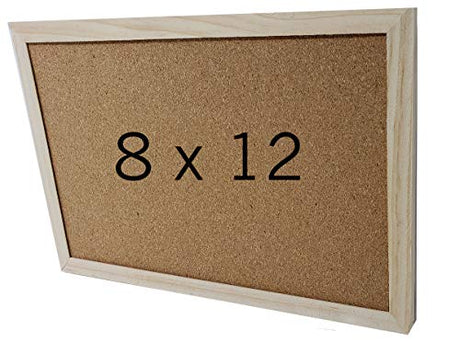 Mini Cork Bulletin Board Wood Framed 12 x 8 Inch for Home, Office or Dorm AACO