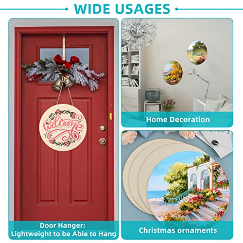 20 Inch Round Wood Circles Unfinished Wood Cutout for Craft Door Hanger Christmas Decorations, and Painting (5 Pieces)