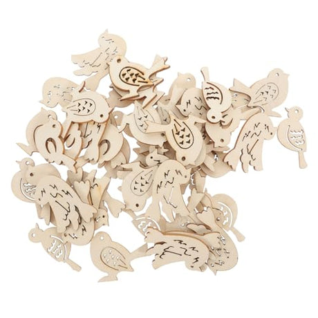 BESPORTBLE 50pcs Wooden Bird Pendant Bird Wood Cutouts Animal DIY Crafts Cutouts Dove Gift Tags Unfinished Bird Discs Unfinished Blank Bird Tags Bird BESPORTBLE