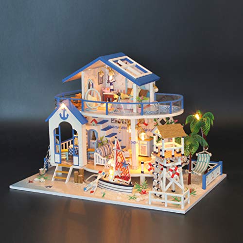 GuDoQi DIY Miniature Dollhouse Kit, Miniature House Kit 1:24 Scale,Tiny House kit with Music and Furniture Kit, Great Gift for Birthday Christmas, GuDoQi