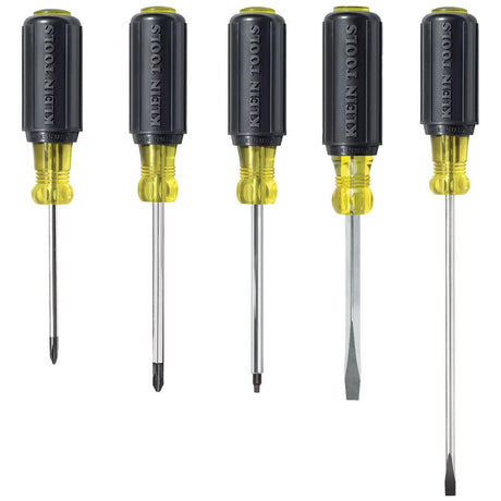 Klein Tools 80031 Screwdriver Set, 5-Piece Kit Includes 2 Slotted, 2 Phillips and 1 Square Tip Screwdriver, Cushion Grip Comfort Klein Tools