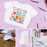 Zenacolor 40 Fabric Markers Pens Set - Non Toxic, Indelible and Permanent Fabric Paint - Fine Point Tip Textile Marker Pen Zenacolor