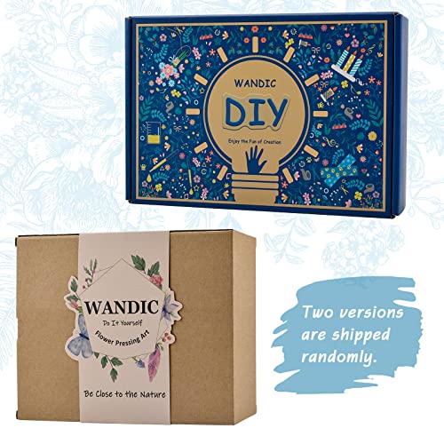 WANDIC Flower Press Kit with Instructions, A5 Tree Pattern Professional Wooden Art Kit Plant Press Book Leaves Press Kit for DIY Art Handicrafts, WANDIC