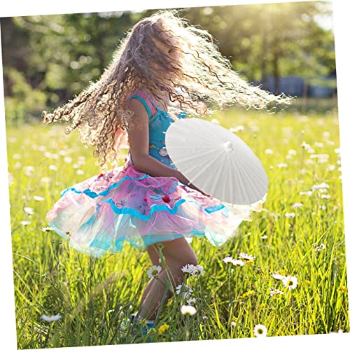 COHEALI 4 Pcs Graffiti Umbrella Unfinished Umbrella Bride Lace Parasol White Parasols Bulk Diy Drawing Umbrella Wedding Decoration Diy Art Craft COHEALI