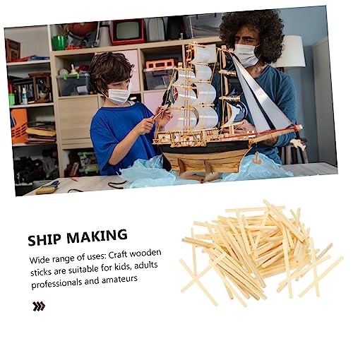 VOSAREA 3 Hardwood Square Dowel Math Counting Stick Toy Model Material Rods Modeling Stick Candy Making Sticks Craft Wood Dowels Wood Popsicle Stick VOSAREA