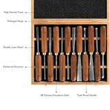 IMOTECHOM 12-Pieces Woodworking Wood Carving Tools Chisel Set with Wooden Box, Razor Sharp CR-V 60 Steel Blades IMOTECHOM