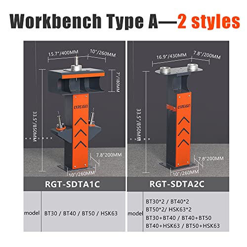 LYREIGN CNC Tool Holder Professional CNC Tool disassembly Workbench,CNC Tool Rack, Remove The CNC Tool Holder Tool Rack CAT40 LYREIGN