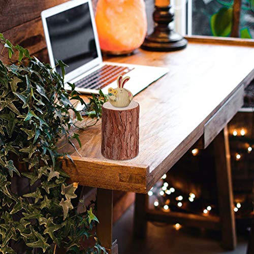 NOLITOY Unfinished Wood Stump with Bark, Natural Wood Stump Model Wood Crafts Christmas Ornaments Rustic Wedding Decoration DIY Crafts NOLITOY