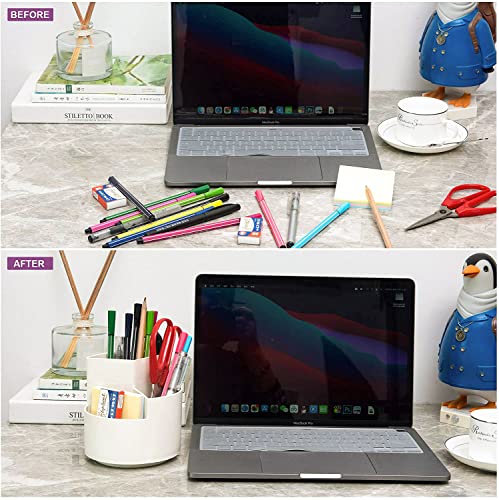 Siveit Desk Pencil Pen Holder, Desk Organizers 3 Slots 360-Degree Rotating Pen Holder for Desktop Storage Stationery Supplies Organizer, Home, Siveit