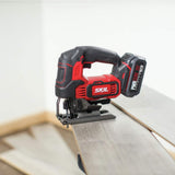 SKIL PWR CORE 20 Brushless 20V 1 Inch Stroke Jigsaw Includes 2.0Ah Lithium Battery with PWR ASSIST USB and PWR JUMP Charger - JS820202 Skil