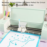 Welebar Glitter Gel Pen Set for Cricut Maker 3/Maker/Explore 3/Air 2/Air, 0.8 Tip Glitter Pen Set of 7 Pack Medium Point Pen, Writing, Drawing, Welebar