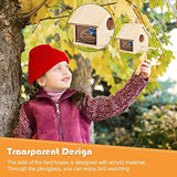 YUEPET 2Pcs Outdoor Bird Houses Transparent Wooden Bird House for Outside with Lanyard and Screws,Hanging Birdhouse Clearance for Finch Bluebird YUEPET