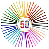 U.S. Art Supply 50 Piece Adult Coloring Book Artist Grade Colored Pencil Set -Vibrant Colors, Smooth Art Drawing, Sketching, Shading, Blending - Fun U.S. Art Supply
