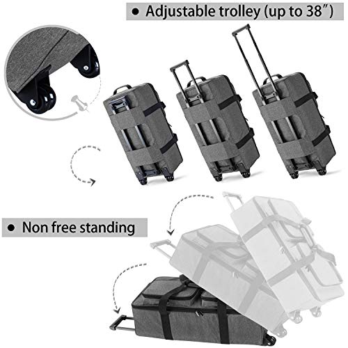 LUXJA Rolling Tote Compatible with Cricut Explore Air (Air2) and Maker, Carrying Case with Wheels and Storage Pockets Compatible with Cricut Die-Cut - WoodArtSupply