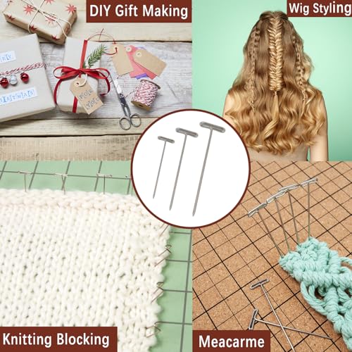 MicoSim 200PCS T Pins, 2Inch Long T-Pins for Sewing Crochet Blocking K –  WoodArtSupply