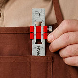 Woodpeckers Paolini Pocket Rules, 8 Inch Stainless Steel Woodworking Ruler with Slide Stops Woodpeckers