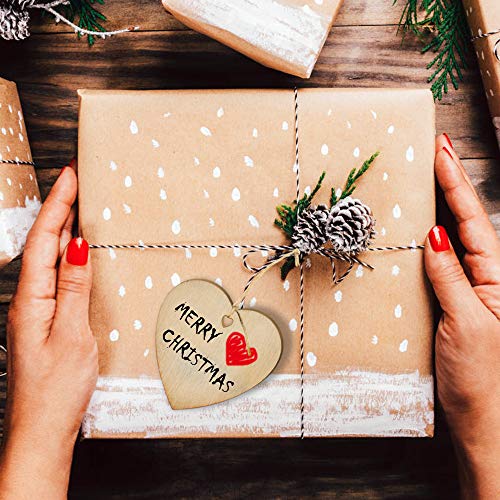 BROTOU 50PCS DIY Wooden Christmas Ornaments, Unfinished Wood Ornaments Crafts for Holiday, Festival, Wedding Party, Christmas Crafts for Kids BROTOU