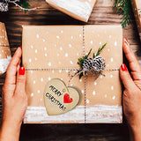 BROTOU 50PCS DIY Wooden Christmas Ornaments, Unfinished Wood Ornaments Crafts for Holiday, Festival, Wedding Party, Christmas Crafts for Kids BROTOU