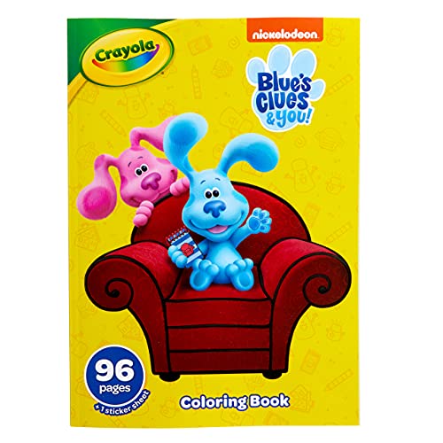 Crayola Blues Clues Coloring Book with Stickers, Gift for Kids, 96 Pages, Ages 3, 4, 5, 6 - WoodArtSupply