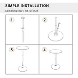 Modern 40" Black Round Bar Table with Solid Top and Sturdy Metal Base Dopinmin