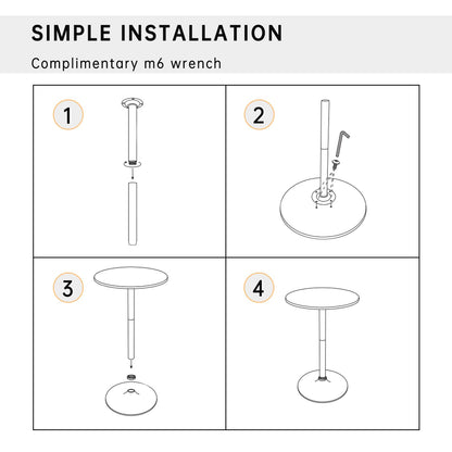 Modern 40" Black Round Bar Table with Solid Top and Sturdy Metal Base - WoodArtSupply