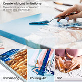 Arteza Mini Canvases with Easels, Pack of 14, 4 x 4 Inches, 100% Cotton, 8 oz Gesso-Primed Stretched Canvas & Solid Pine Wood Easels, Art Supplies ARTEZA