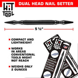 HIT Tool 2-in-1 Spring Loaded Nail Set Tool - 1/32" & 2/32" Combination Nail Set and Punch Hammerless Spring Tool HIT Tool