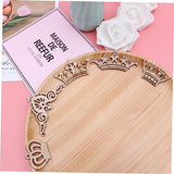 ABOOFAN 10 Pcs Natural Wood Slices Unfinished Natural Wood Slice Crown Pattern Slices Pendant Wooden Mix ABOOFAN