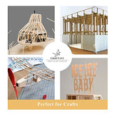 Balsa Wood Sticks 1/8 Inch Square Dowels Rod Strips 12" Long - Pack of 50 by Craftiff Craftiff