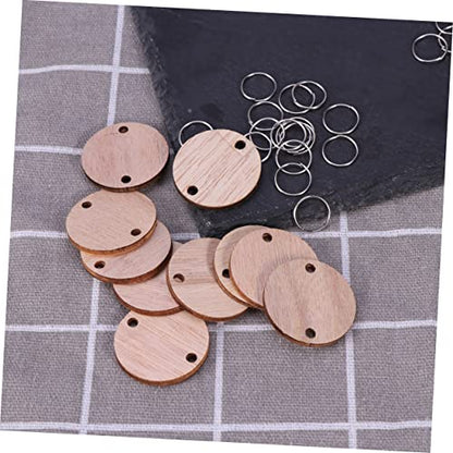 EXCEART 50pcs Wood Tags Blank Calendar Pink Calendar Round Wood Discs for Crafts Calendar Wooden Slices Birthday Board CD Wall Hanging Wooden Pieces
