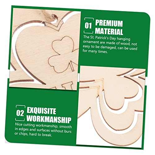 30pcs Small Pendant Ireland Ornament Present Labels Present Ornaments Leaf Wood Slices St Patricks Day Cutout Shamrock Pendants DIY Shamrocks Cutouts PRETYZOOM