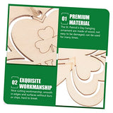 30pcs Small Pendant Ireland Ornament Present Labels Present Ornaments Leaf Wood Slices St Patricks Day Cutout Shamrock Pendants DIY Shamrocks Cutouts PRETYZOOM