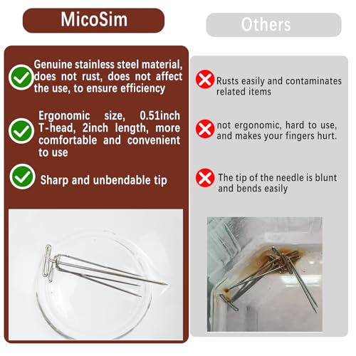 200pcs T Pins 2 inch Sewing Pins Stainless Steel Wig Pins for Wigs T-Pins for Foam Head Long Straight Pins for Sewing Craft Quilting and Blocki