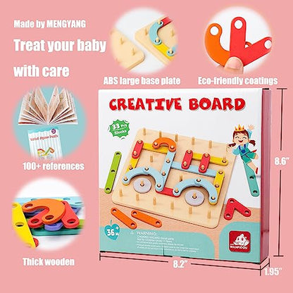 Montessori Toys for 2 3 4 Year Old,Puzzles Sensory Toys for Kids Ages 3-5,Preschool Autism Learning Activities Materials Toys,Peg STEM Toys Busy - WoodArtSupply