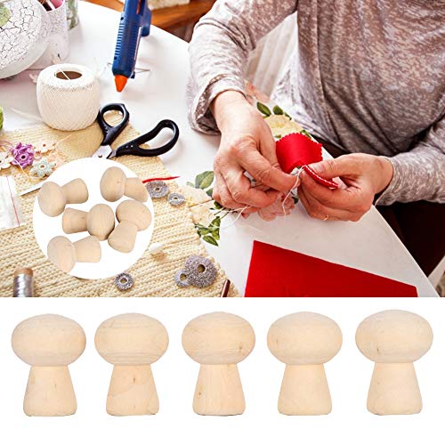 Garosa 20PCS Unfinished Wooden Peg Dolls Bodies Wood Shapes Figures Mushroom Head for DIY Decoration Arts and Crafts Birch and Maple Wood Turnings Garosa