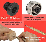 VINWOX SCR4-4 Wood Lathe Chuck, 4-Jaw Self-Centering Chuck, with 1"x8TPI thread & 3/4"x16TPI Adapter, 3 Years Warranty VINWOX