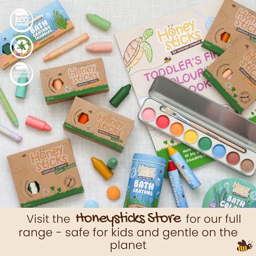 Honeysticks Non Toxic Watercolor Paint Set for Kids and Toddlers - 8 Vibrant and Long Lasting Colors with Brush - Natural and Food Grade Ingredients Honeysticks