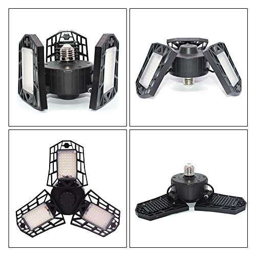 ANYPOWK LED Garage Light - 6000 Lumen 6500K Daylight 60W, Three Leaf Led Garage Ceiling Lights ANYPOWK