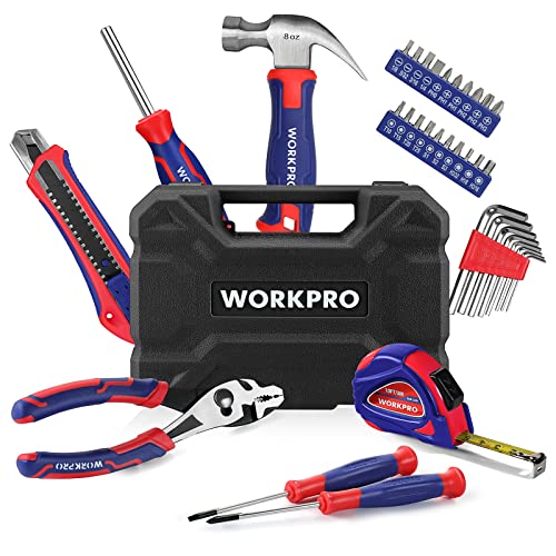 WORKPRO 35-Piece Tools Set, General Household Tool Kit with Storage Toolbox, Basic Tool Set for Home, Garage, Apartment, Dorm, New House, Back to - WoodArtSupply