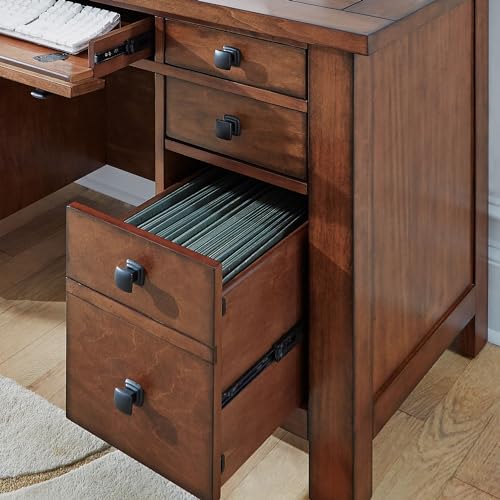 Tahoe Aged Maple Executive Pedestal Desk by Home Styles, 5412-18 - WoodArtSupply