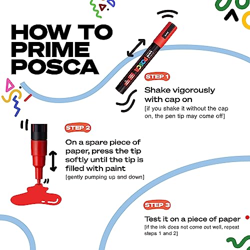 Posca Marker 5M in Sky Blue, Posca Pens for Art Supplies, School Supplies, Rock Art, Fabric Paint, Fabric Markers, Paint Pen, Art Markers, Posca Uni Posca