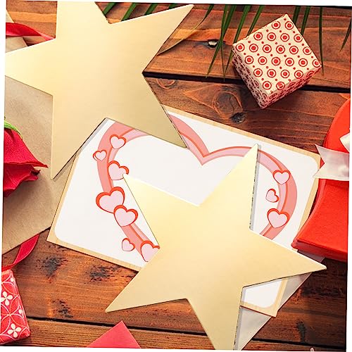 VOSAREA 50pcs Gold Decor Classroom Decorative Cutout Scrapbook DIY Decors Greeting Cards Decors Classroom Wall Decor Star Cutouts Kindergarten Wall VOSAREA