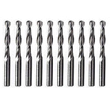 OSCARBIDE 1/8" Shank Ball Nose Carbide End Mills 2 Flutes CNC Spiral Router Bits Milling Cutter for Engraving Milling 3D sculpturing Roughing Acrylic OSCARBIDE