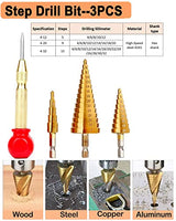 SHITIME 34 Pack Wood Working Chamfer Drilling Tools, 6 Countersink Drill Bit Set, 7 Counter Sinker Drill Bit Set, 8 Plug Cutters for Wood, 8 Drill Shitime